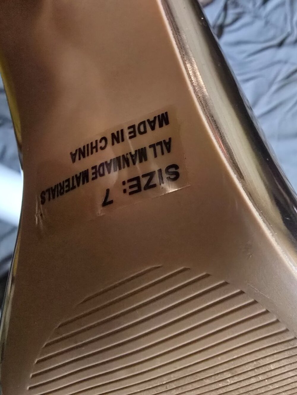 Qupid Rose Gold Mule Heels (7) - Picture 4 of 5